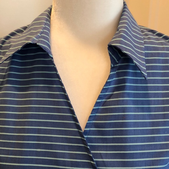 Blue and Green Wrap Tank Top - Picture 2 of 6